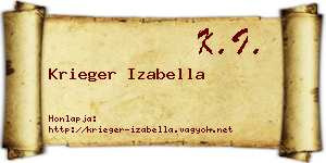 Krieger Izabella névjegykártya